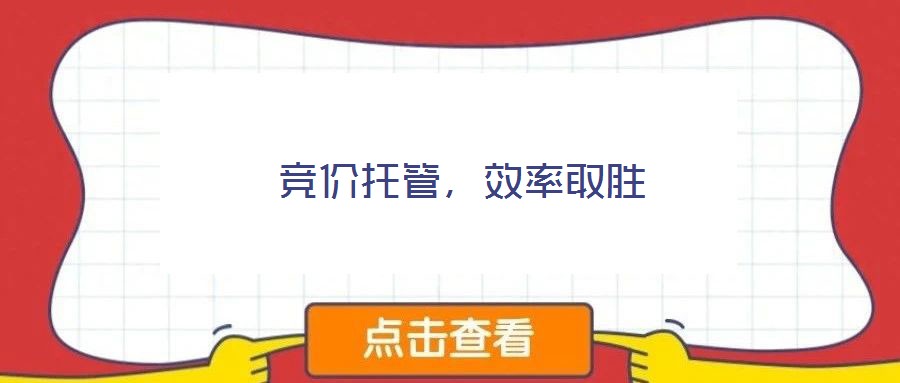 競(jìng)價(jià)托管,效率取勝