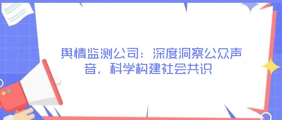 輿情監(jiān)測(cè)公司:深度洞察公眾聲音,科學(xué)構(gòu)建社會(huì)共識(shí)