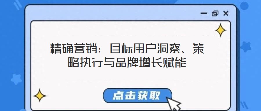 精確營(yíng)銷:目標(biāo)用戶洞察、策略執(zhí)行與品牌增長(zhǎng)賦能