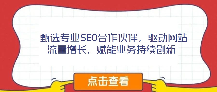 甄選專業SEO合作伙伴,驅動網站流量增長,賦能業務持續創新