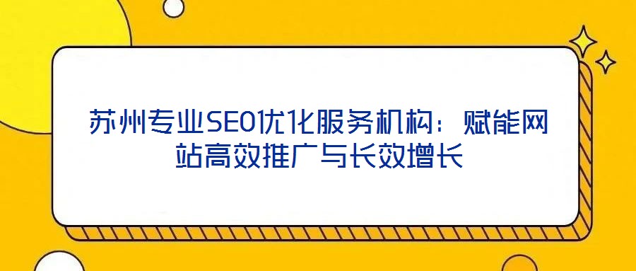 蘇州專(zhuān)業(yè)SEO優(yōu)化服務(wù)機(jī)構(gòu):賦能網(wǎng)站高效推廣與長(zhǎng)效增長(zhǎng)