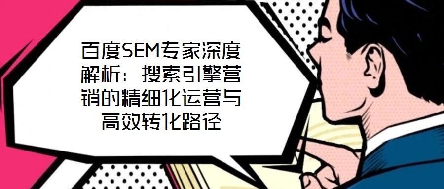 百度SEM專家深度解析:搜索引擎營銷的精細(xì)化運(yùn)營與高效轉(zhuǎn)化路徑