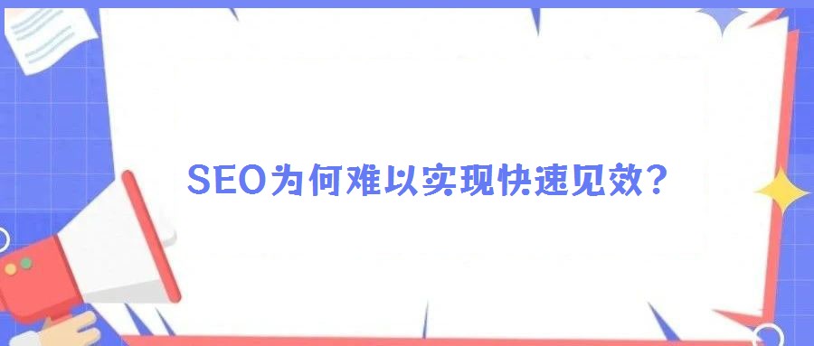 SEO為何難以實現(xiàn)快速見效?