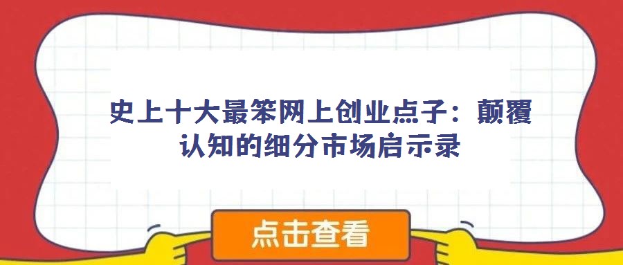 史上十大最笨網(wǎng)上創(chuàng)業(yè)點子：顛覆認知的細分市場啟示錄